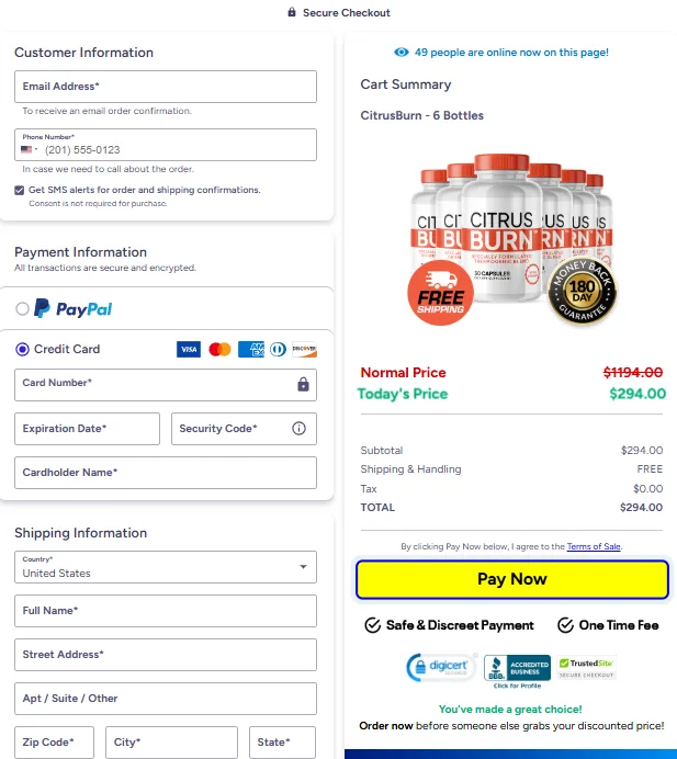 CitrusBurn-checkout-page